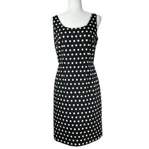 Adrianna Papell Women's Black Polka Dot Business Career Sheath Dress 6/C36